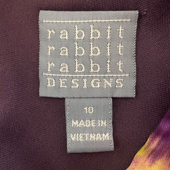 Rabbit Rabbit Rabbit Designs Dress size 10 purple and yellow 80’s vibe - Picture 3 of 4